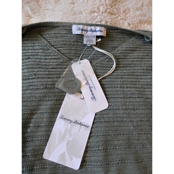 Tommy Bahama Green Jewel Bay Sequin V-neck sweater size XXS NWT - Picture 3 of 8
